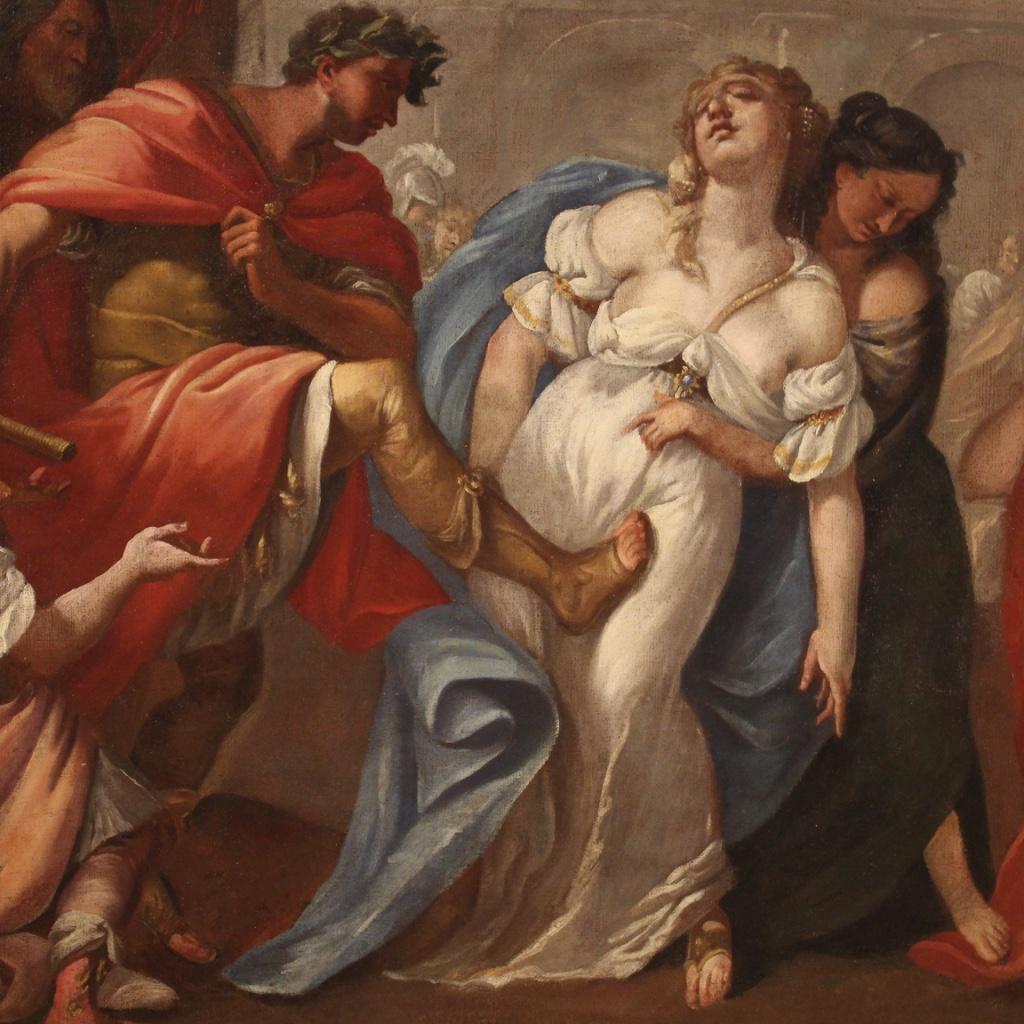 18th Century Oil on Canvas Italian Painting The Death of Poppea, 1780 For Sale 10