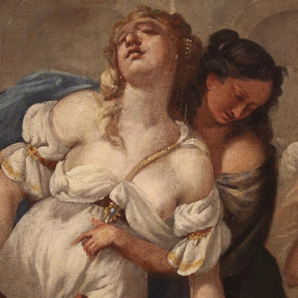 18. Jahrhundert Öl auf Leinwand Italienisches Gemälde Der Tod der Poppea, 1780 im Angebot 10