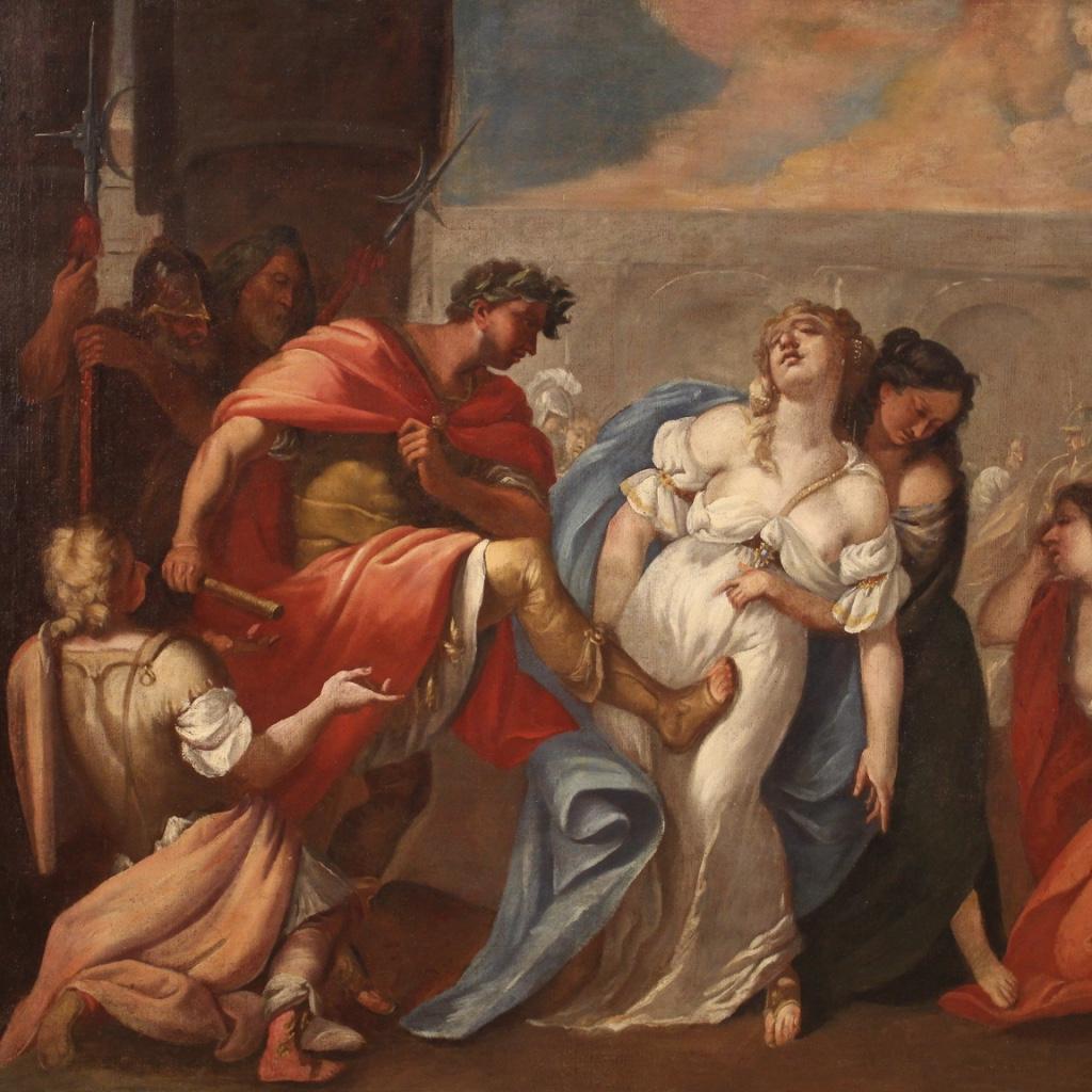 18th Century Oil on Canvas Italian Painting The Death of Poppea, 1780 For Sale 1