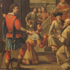 18th Century Oil on Canvas Italian Painting The Judgment, 1750