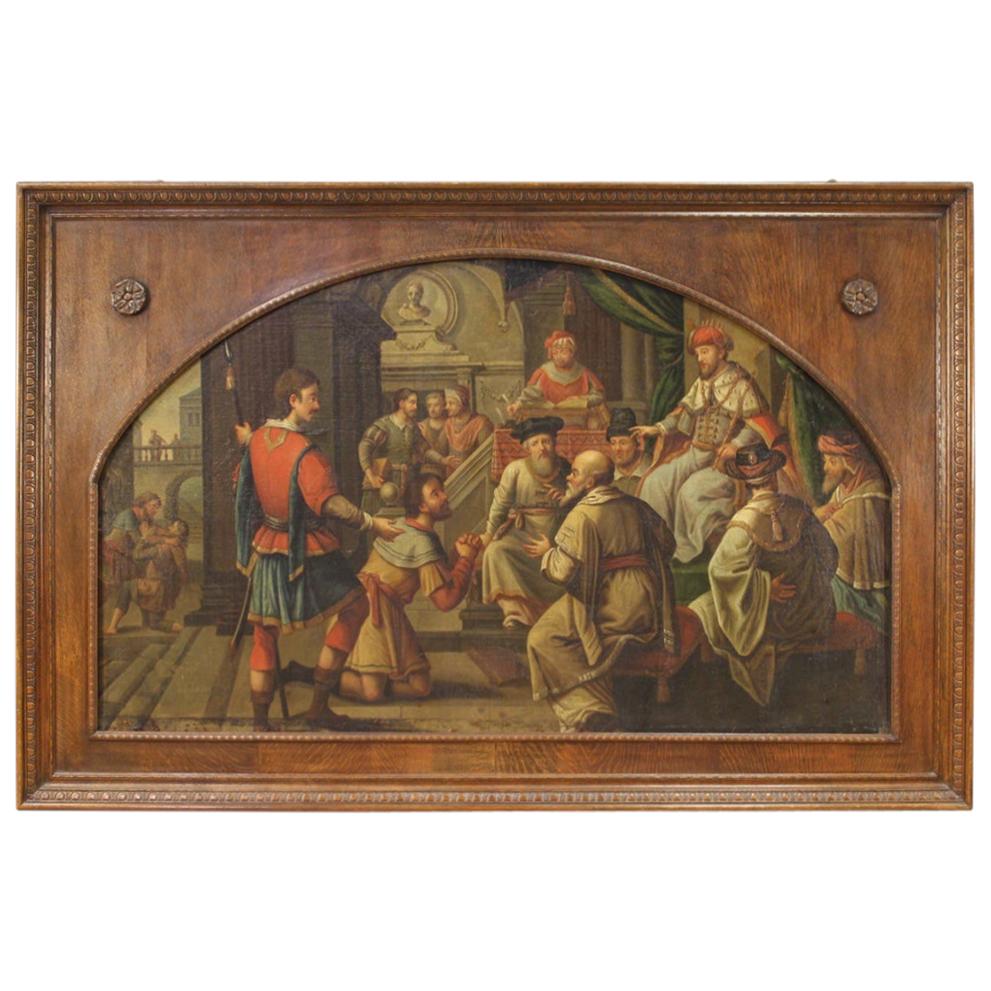 18th Century Oil on Canvas Italian Painting The Judgment, 1750