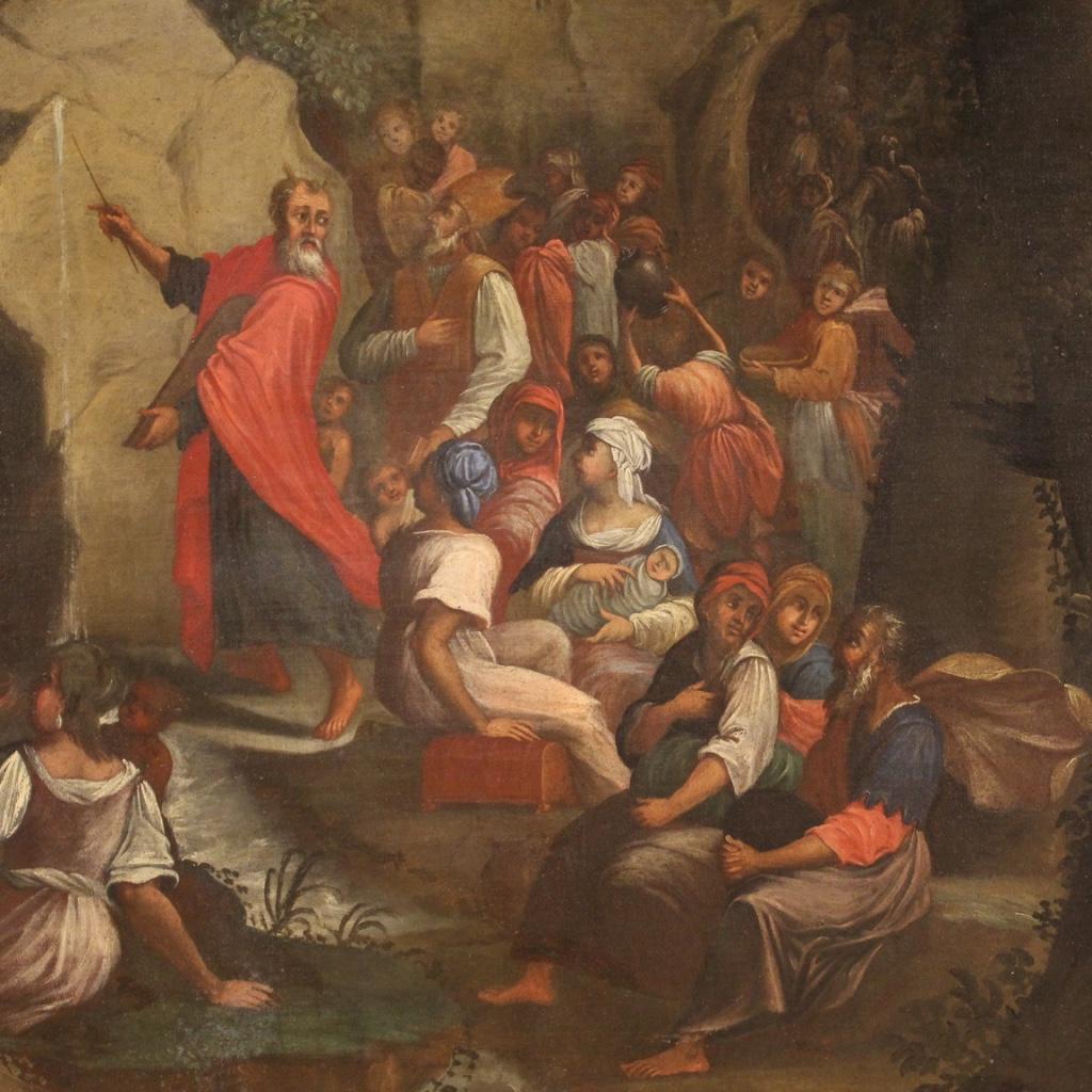 Huilé Huile sur toile italienne religieuse ancienne du 18ème siècle, 1730 en vente