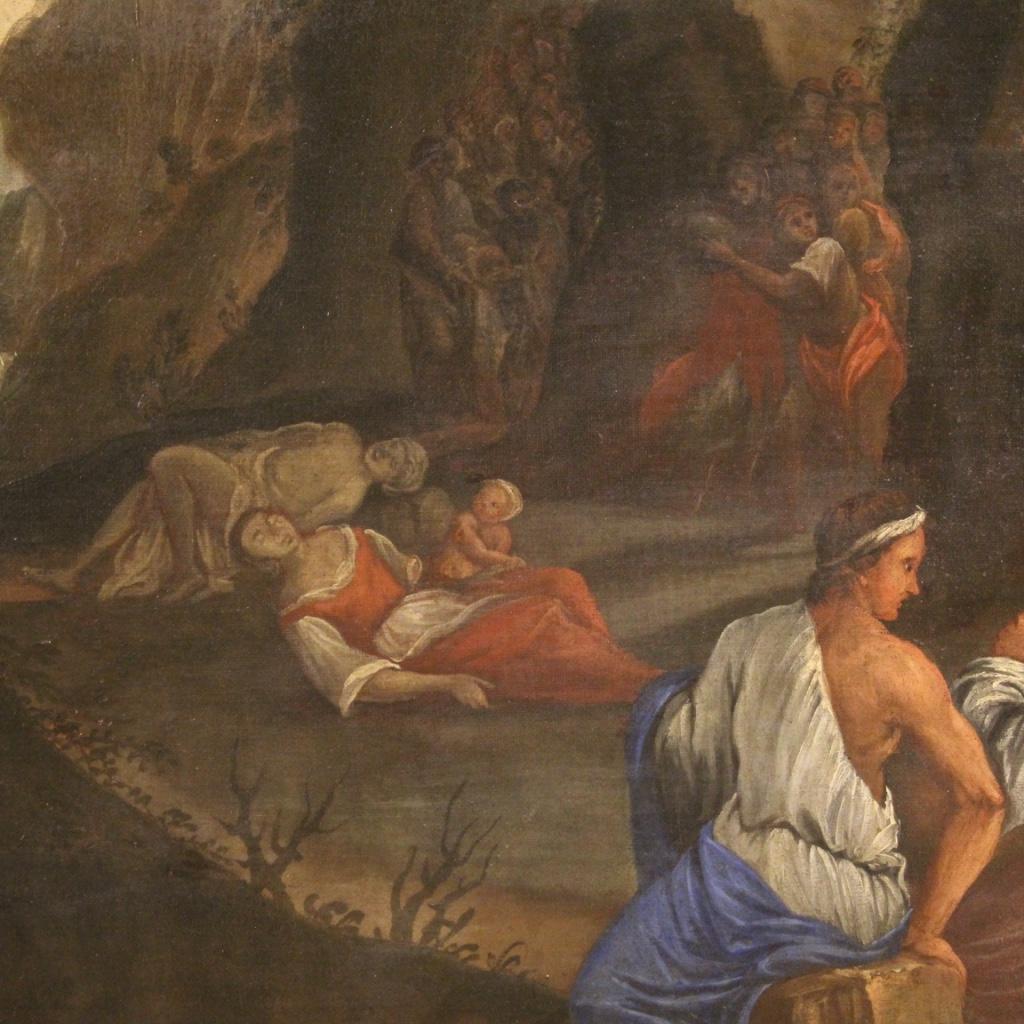 Huile sur toile italienne religieuse ancienne du 18ème siècle, 1730 en vente 3