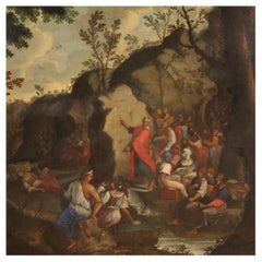 18th Century Oil on Canvas Italian Religious Antique Painting, 1730