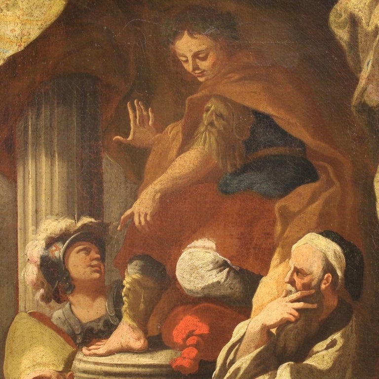 18th Century Oil on Canvas Italian Religious Antique Painting, 1780 7