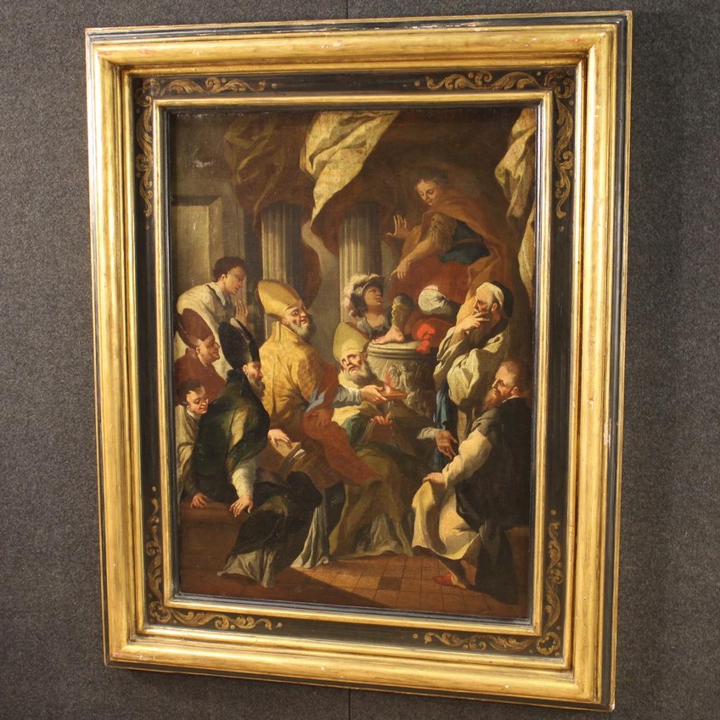 18th Century Oil on Canvas Italian Religious Antique Painting, 1780 2