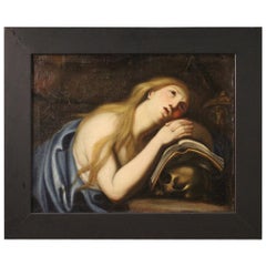 18th Century Oil on Canvas Italian Religious Magdalene Painting, 1780
