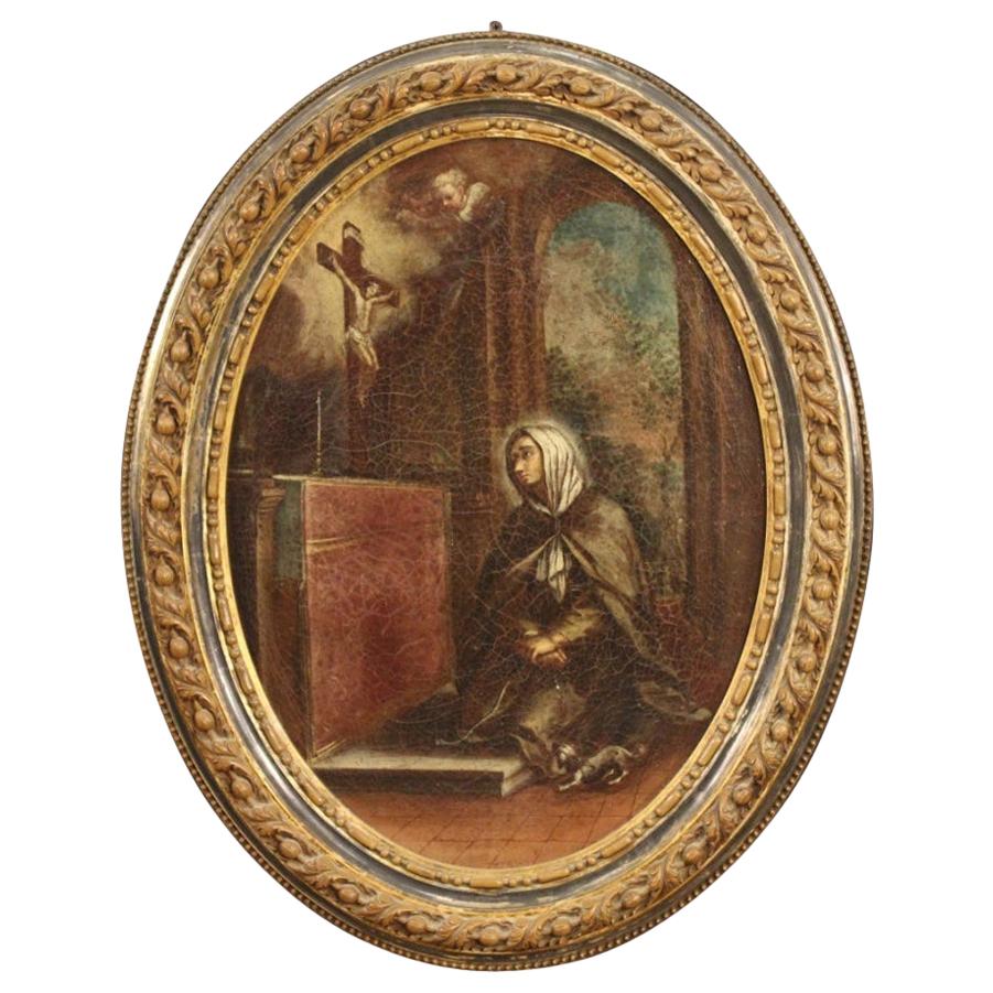 18th Century Oil on Canvas Italian Religious Painting, 1780