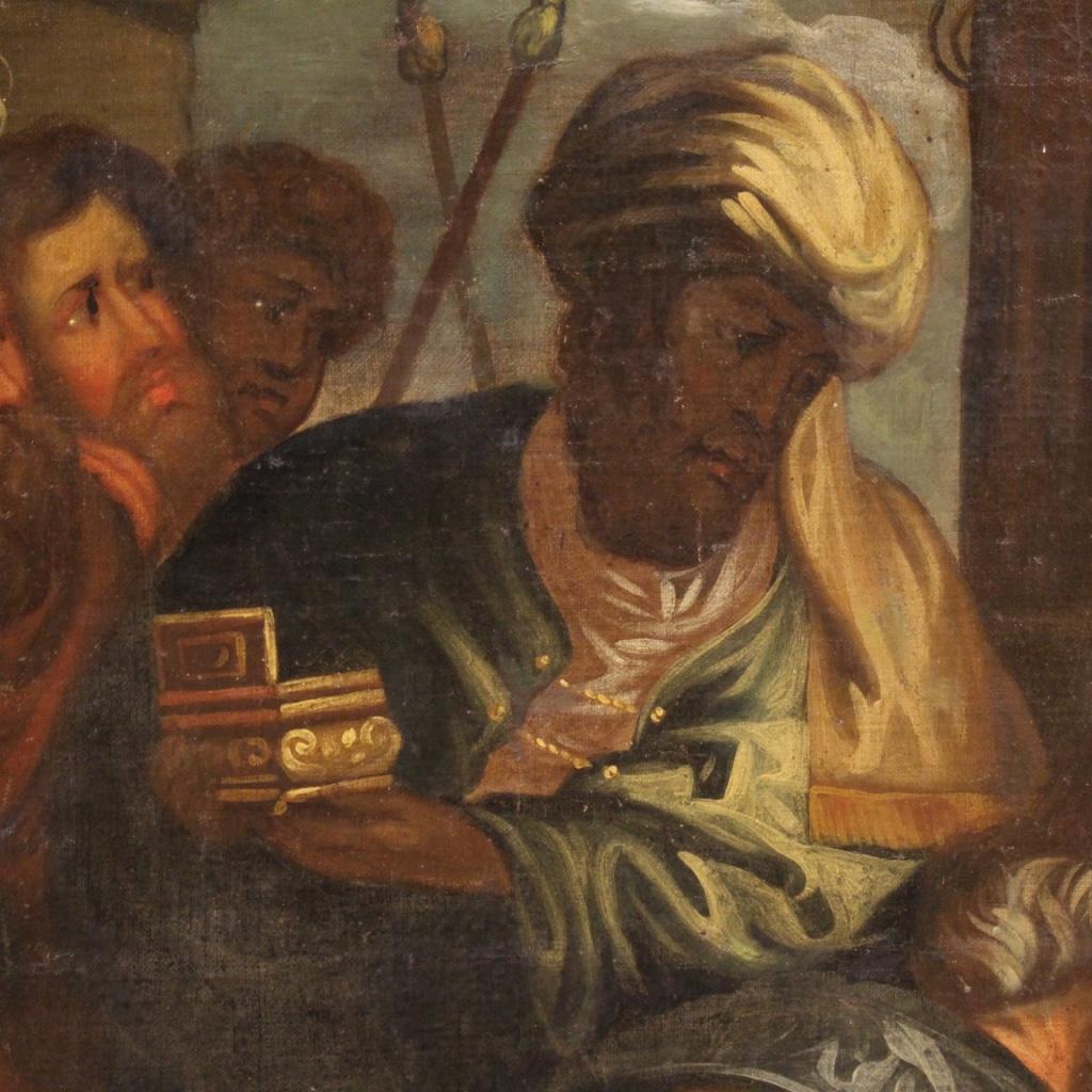 Huile sur toile italienne du 18ème siècle, ornementation de mages, 1750 en vente 4