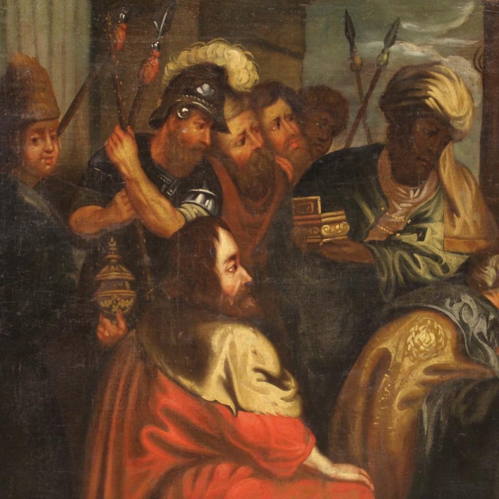 18th Century Oil on Canvas Italian Religious Painting Adoration of Magi, 1750 For Sale 4