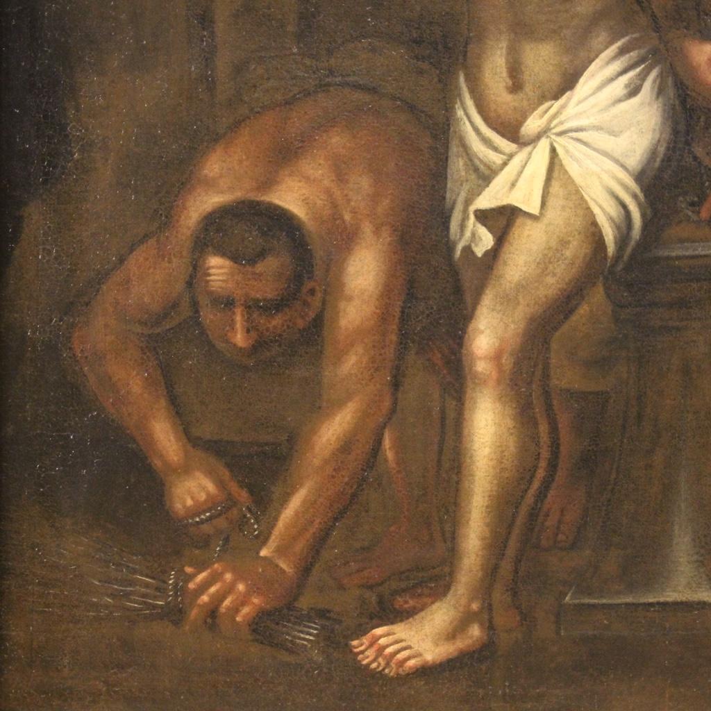 huile sur toile du XVIIIe siècle Peinture religieuse italienne Le Christ à la colonne, 1720 en vente 5