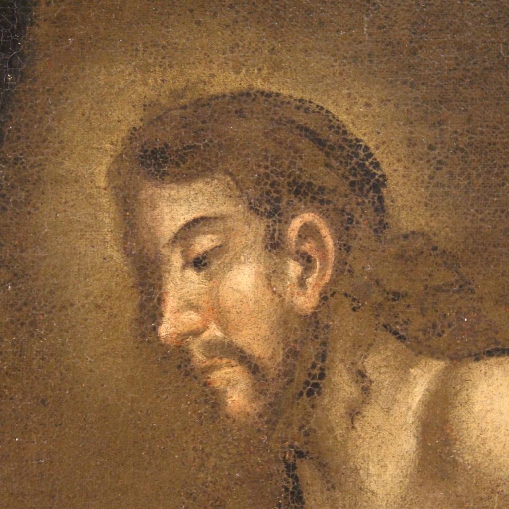 18. Jahrhundert Öl auf Leinwand Italienisch religiöse Malerei Christus an der Säule, 1720 im Angebot 7