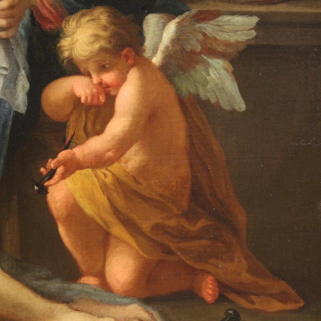 18th Century Oil on Canvas Italian Religious Painting Deposition of Christ, 1760 1