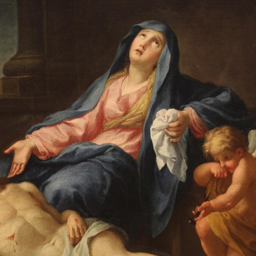 18th Century Oil on Canvas Italian Religious Painting Deposition of Christ, 1760 2