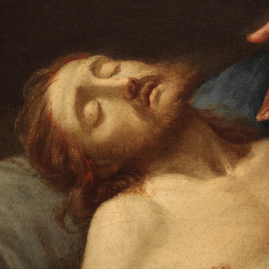 18th Century Oil on Canvas Italian Religious Painting Deposition of Christ, 1760 4
