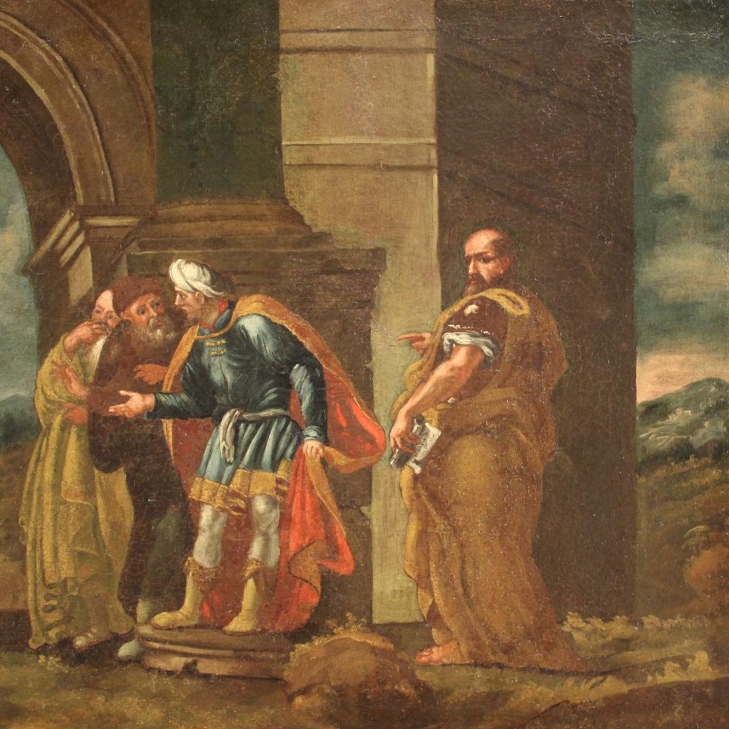 18th Century Oil on Canvas Italian Religious Painting Judgment of Susanna, 1750 7