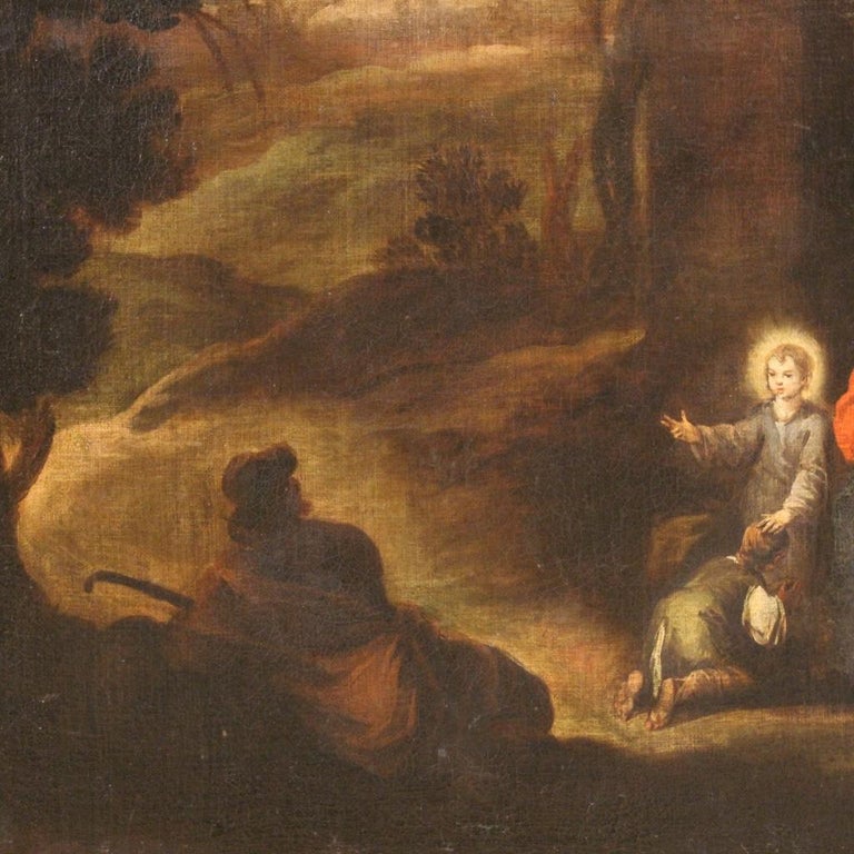 18th Century Oil on Canvas Italian Religious Painting Madonna and Child ...