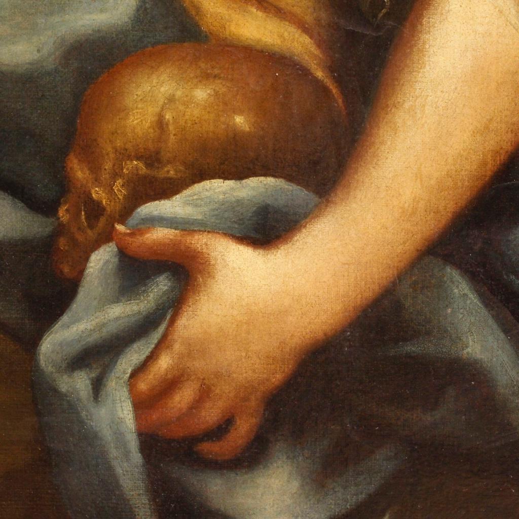 18th Century Oil on Canvas Italian Religious Painting Magdalene, 1720 3