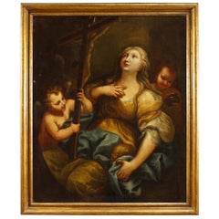 18th Century Oil on Canvas Italian Religious Painting Magdalene, 1720