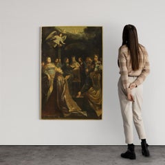 18th Century Oil on Canvas Italian Religious Painting Marriage of the Virgin