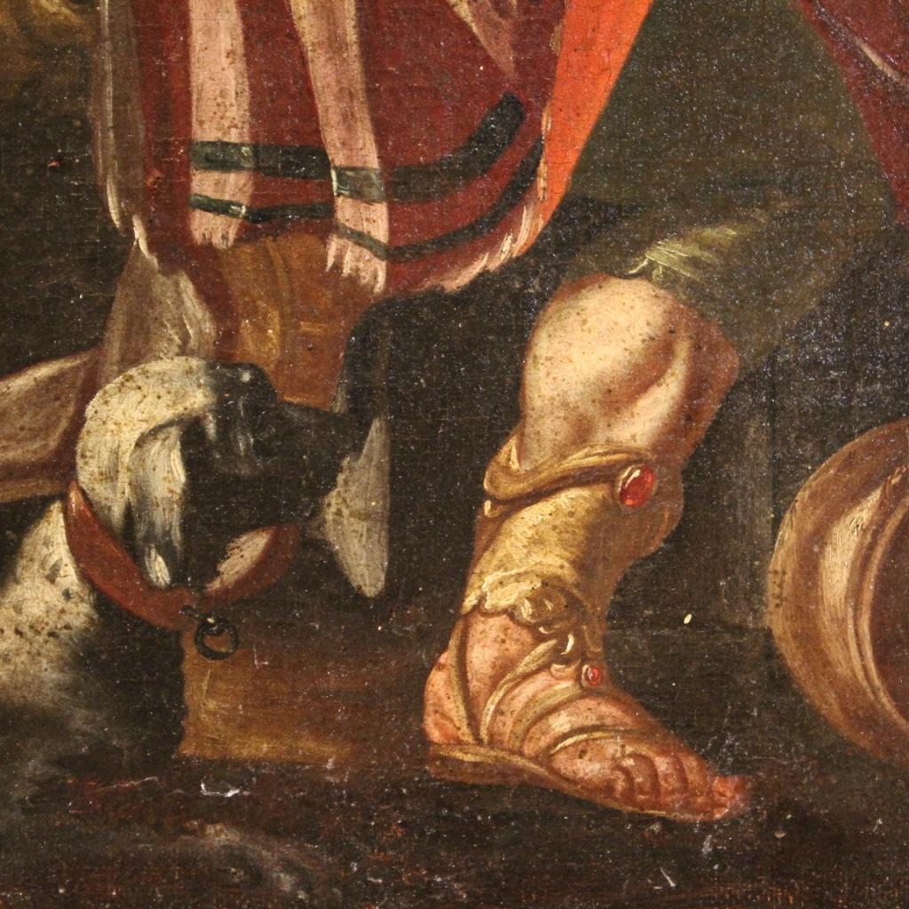 18th Century Oil on Canvas Italian Religious Painting Rachel and Jacob, 1720 8
