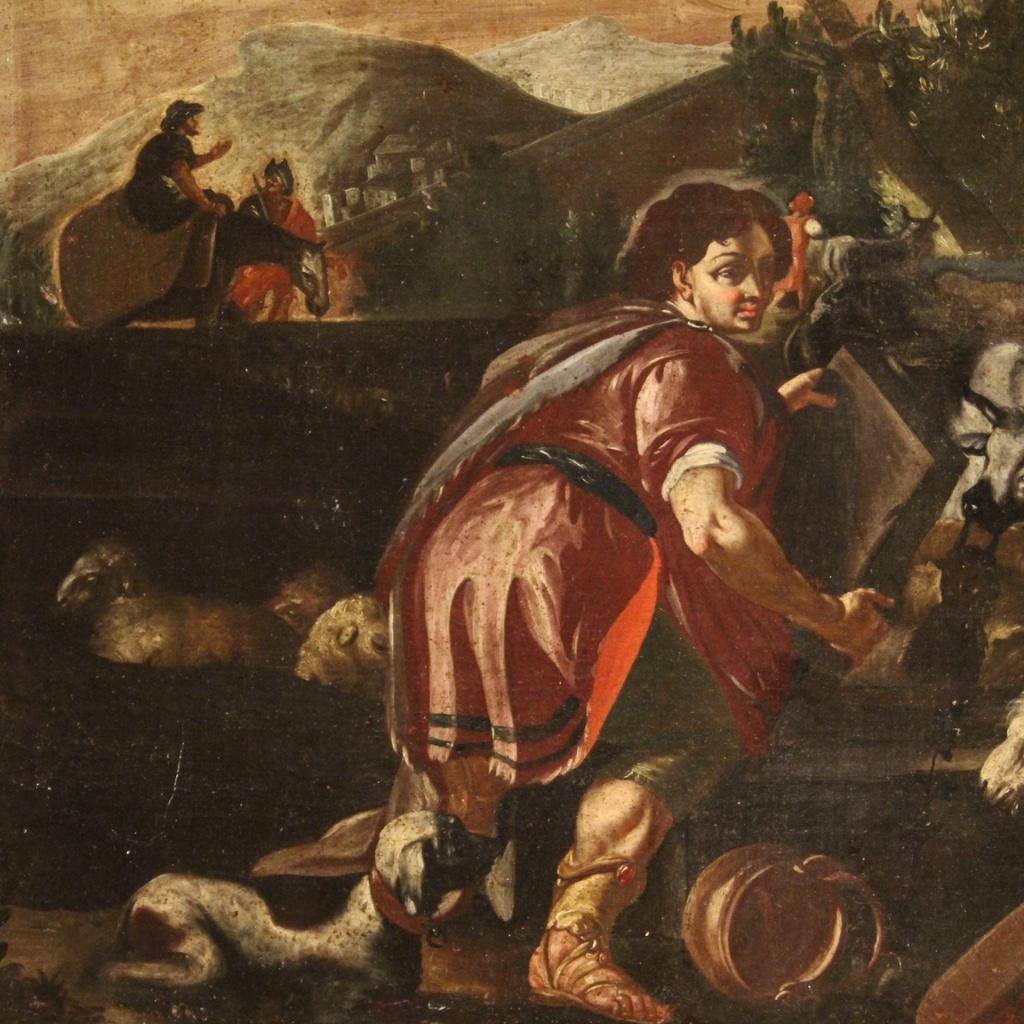 18th Century Oil on Canvas Italian Religious Painting Rachel and Jacob, 1720 2