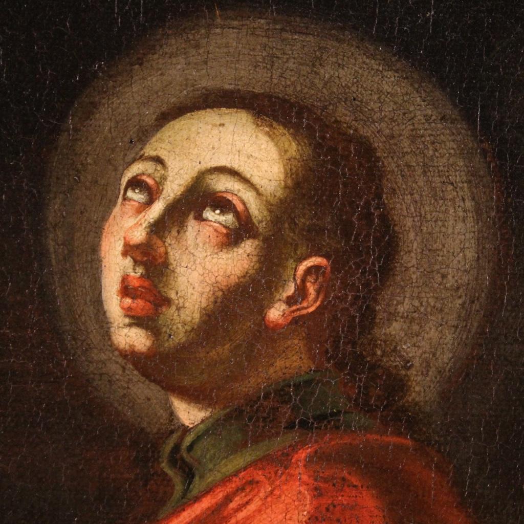 18th Century Oil on Canvas Italian Religious Painting Saint, 1720 5