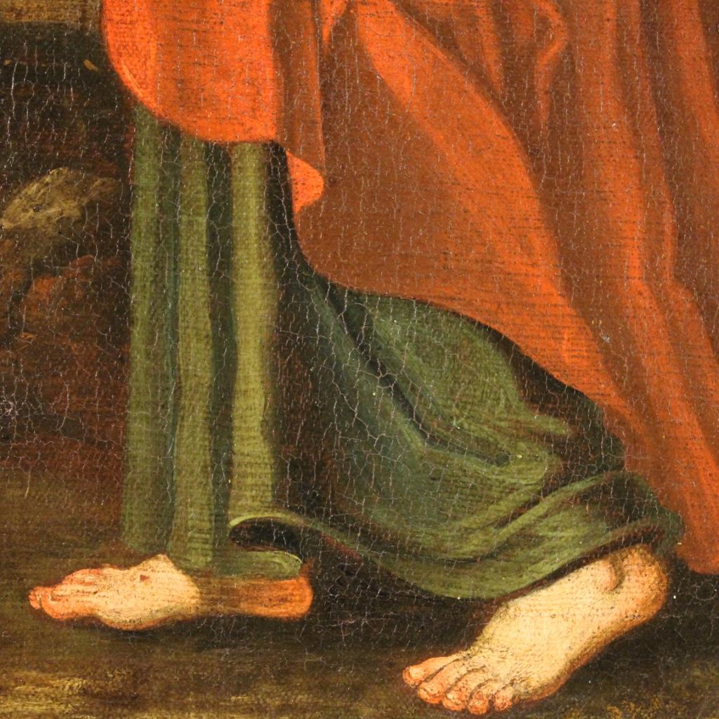 18th Century Oil on Canvas Italian Religious Painting Saint, 1720 4