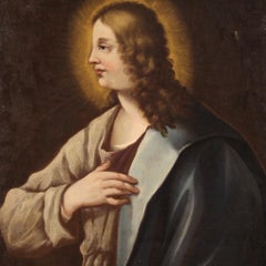 18th Century Oil on Canvas Italian Religious Painting Saint, 1770
