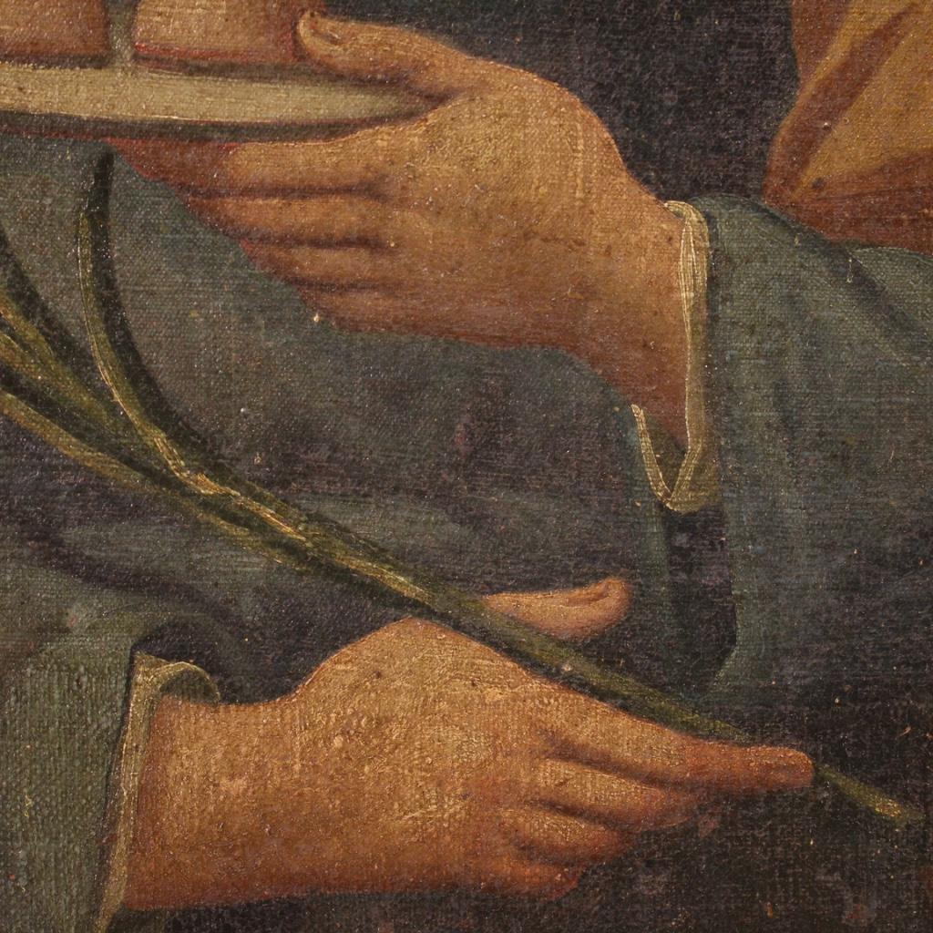 18th Century Oil on Canvas Italian Religious Painting Saint Agatha, 1770 8