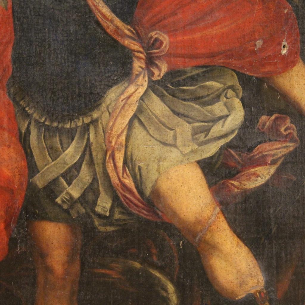 18th Century Oil on Canvas Italian Religious Painting Saint Michael, 1730 4