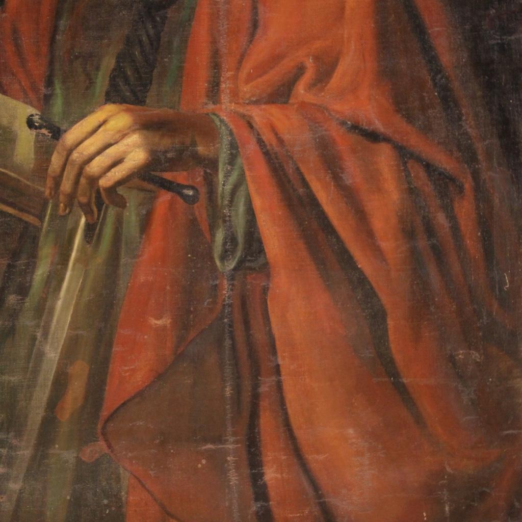 18th Century Oil on Canvas Italian Religious Painting Saint Paul Apostle, 1730 6