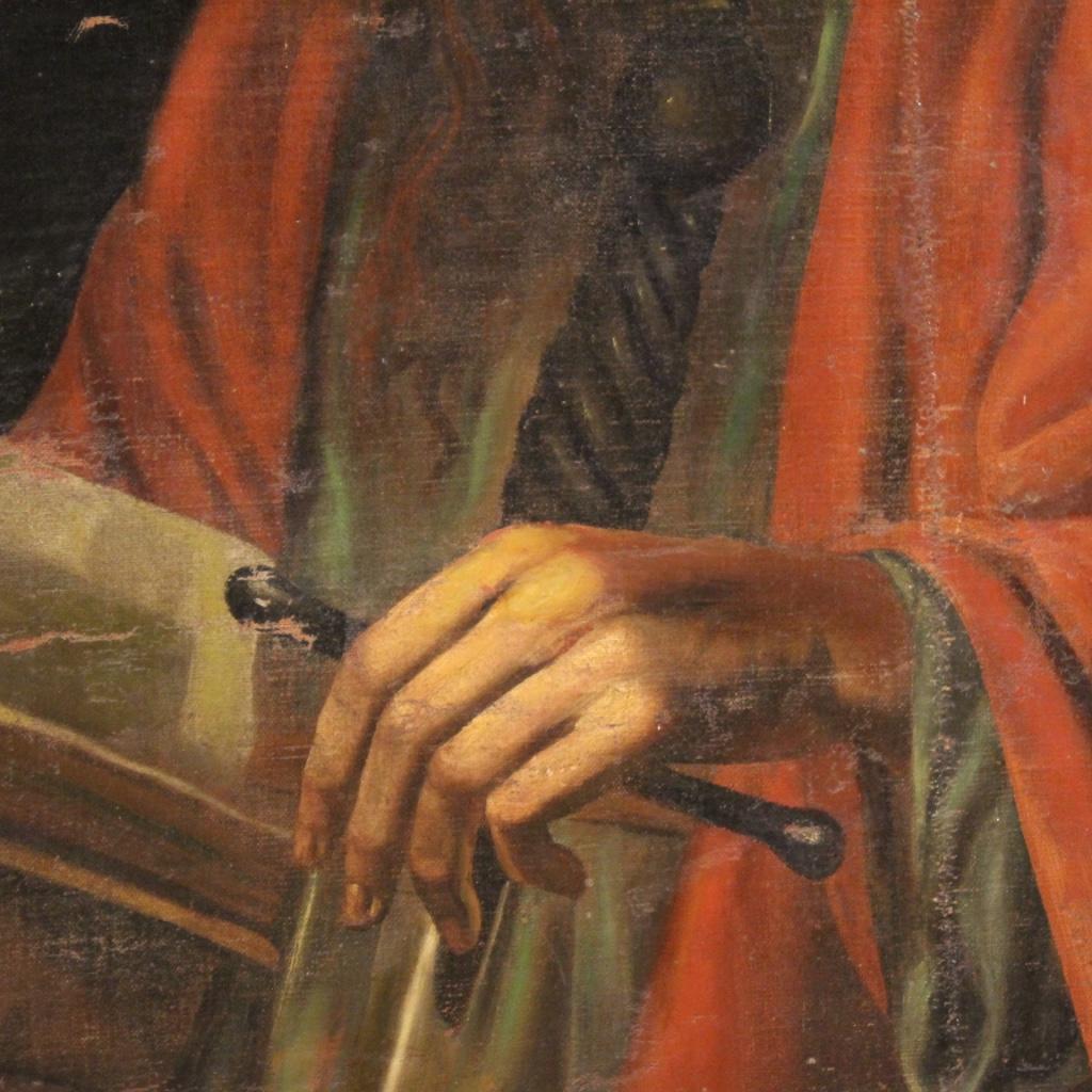 18th Century Oil on Canvas Italian Religious Painting Saint Paul Apostle, 1730 2