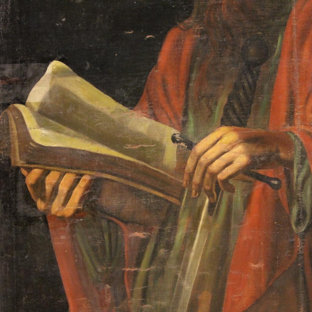 18th Century Oil on Canvas Italian Religious Painting Saint Paul Apostle, 1730 5