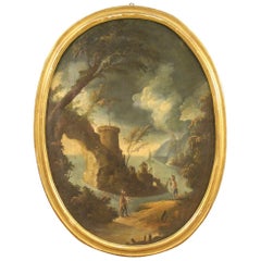 18th Century Oil on Canvas Italian Seascape Painting, 1780
