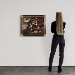 huile sur toile du 18e siècle, peinture italienne de nature morte, fleurs, 1720