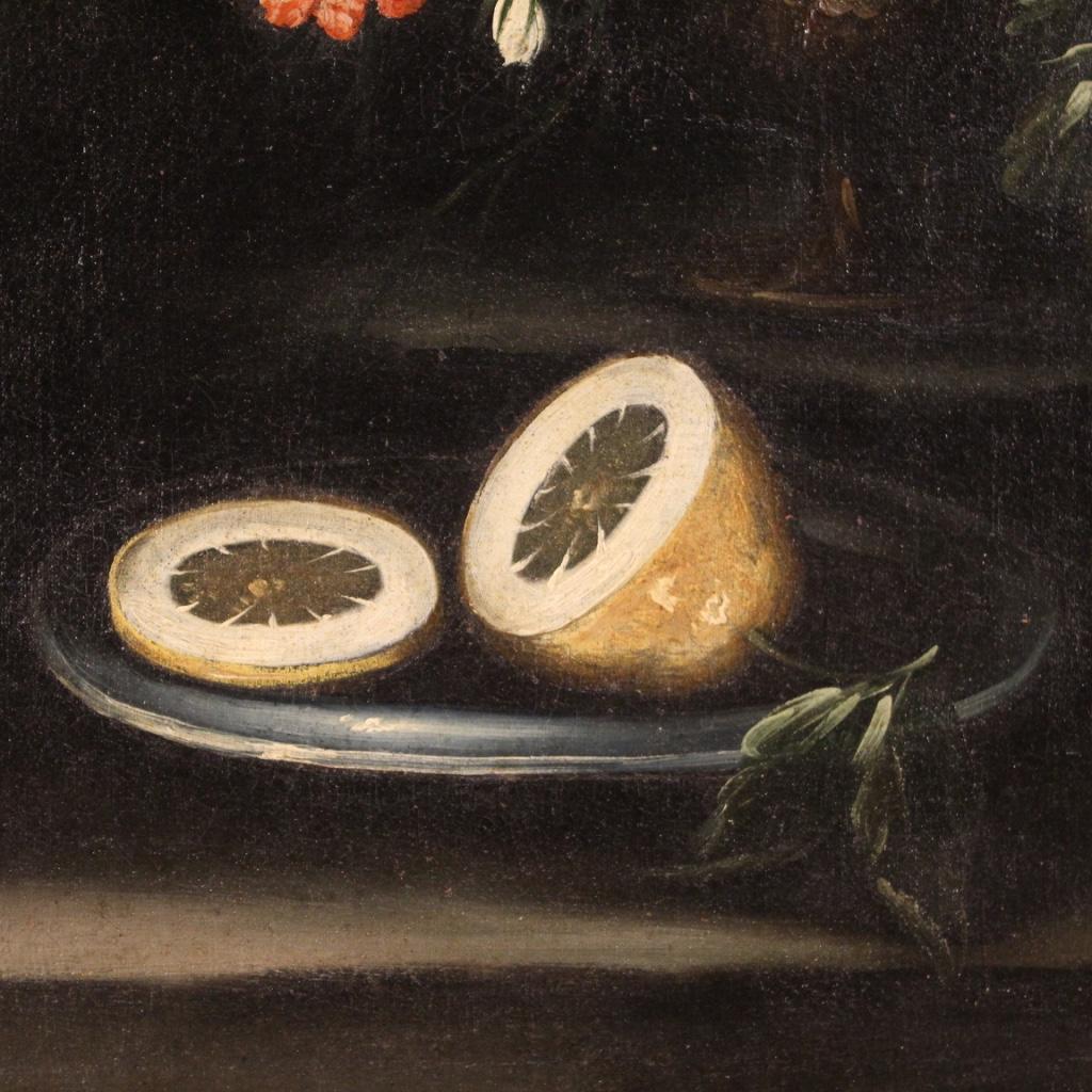 18th Century Oil on Canvas Italian Still Life Painting, 1750 4