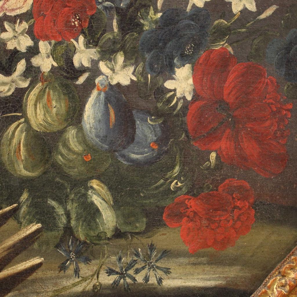 18th Century Oil on Canvas Italian Still Life Painting, 1750 5