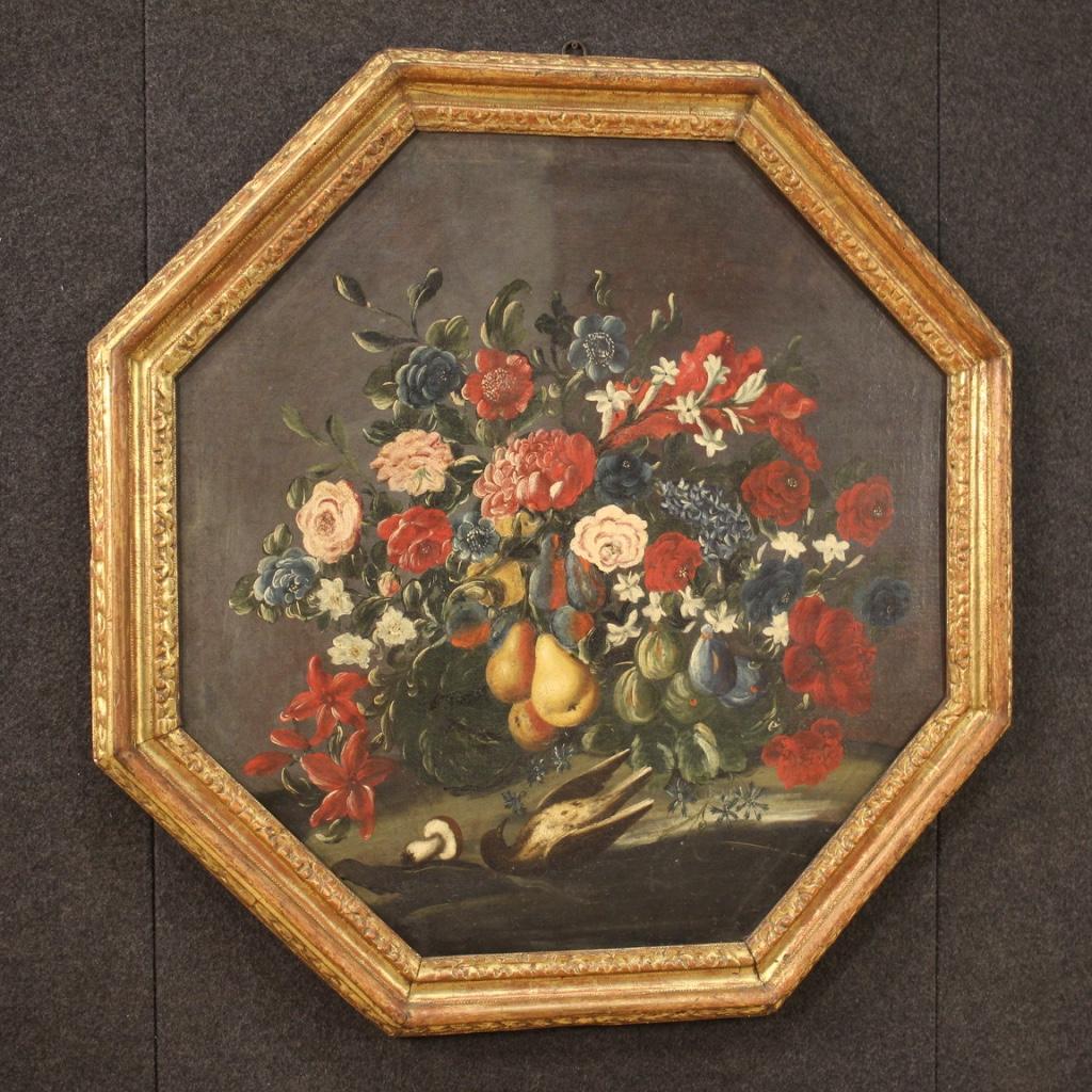 18th Century Oil on Canvas Italian Still Life Painting, 1750 6