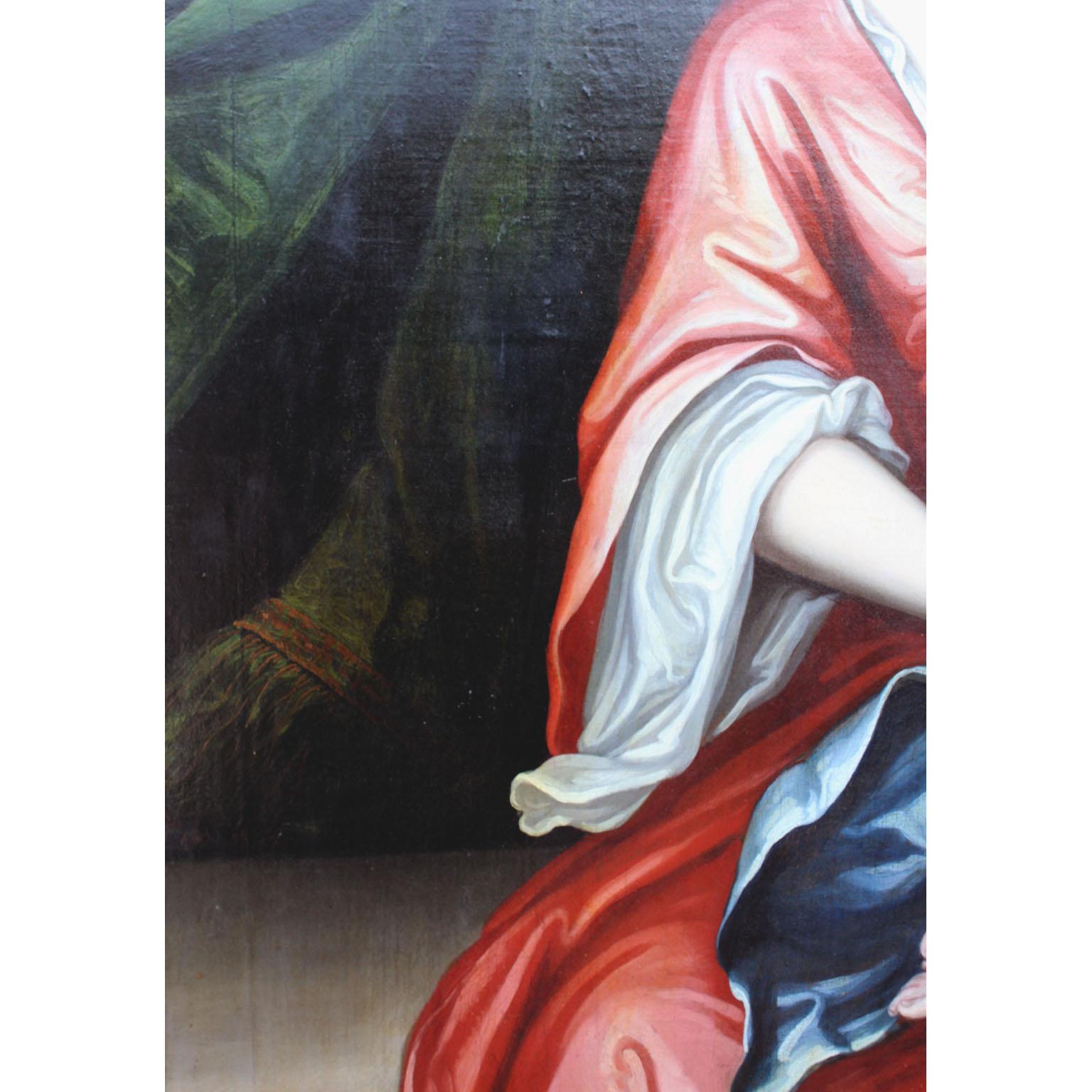 Olio su tela del XVIII secolo Mother & Child Attr Michael Dahl in vendita 1