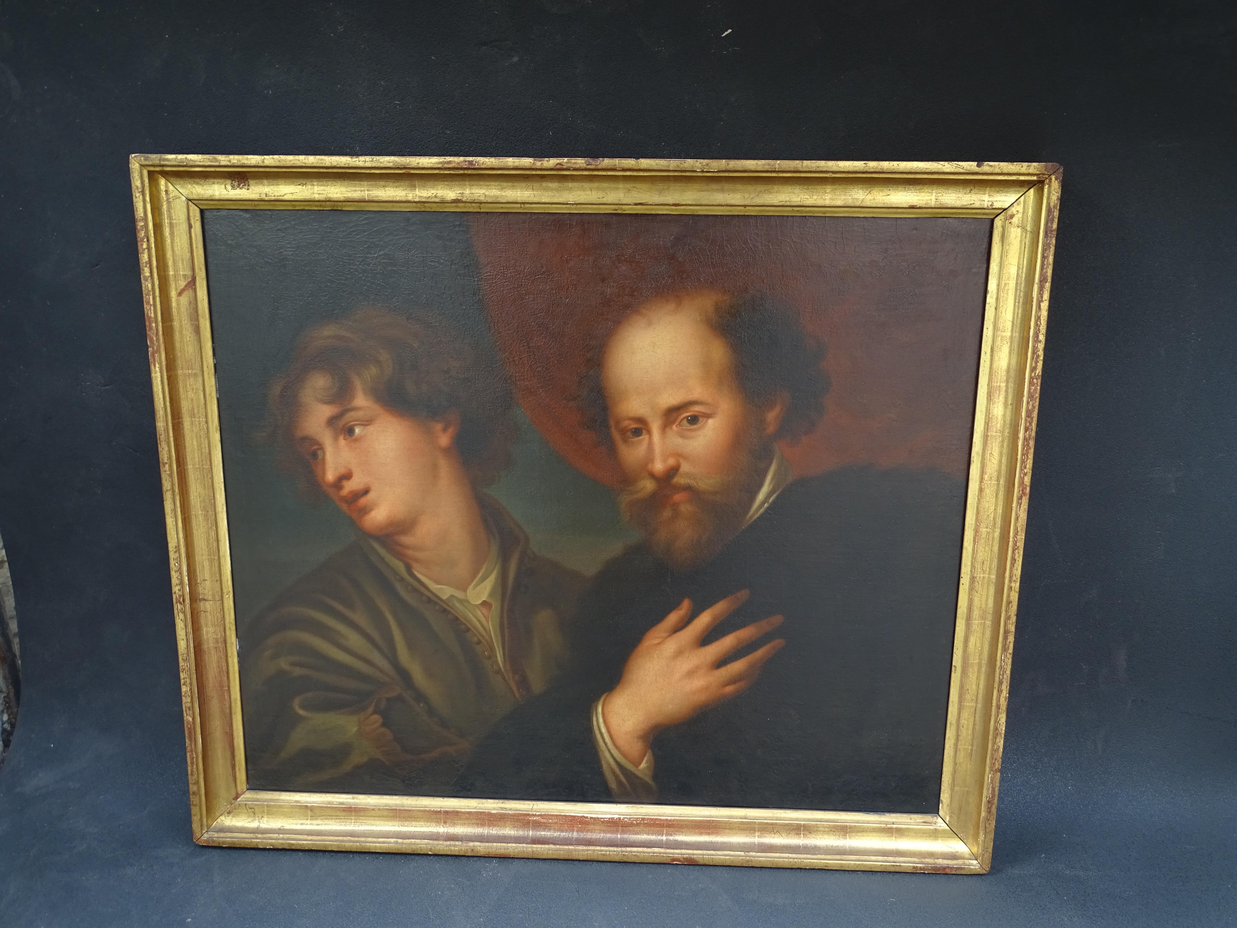 18th Century Oil on Canvas , Painting Italian Baroque Rubens and Van Dyck, 1790 For Sale 8