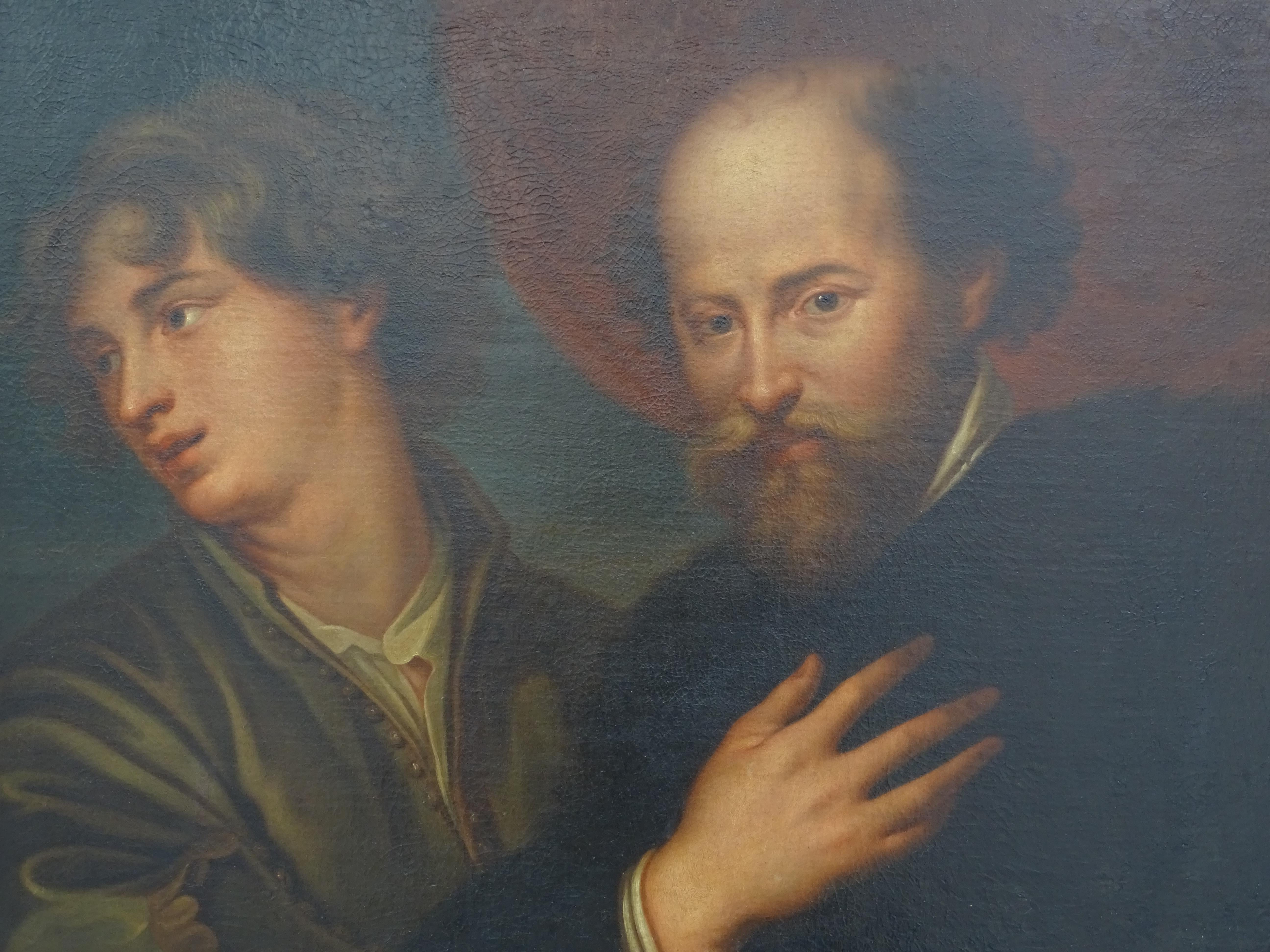 18th Century Oil on Canvas , Painting Italian Baroque Rubens and Van Dyck, 1790 In Good Condition For Sale In Valladolid, ES