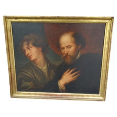 18th Century Oil on Canvas ,Painting Italian Baroque Rubens and Van Dyck, 1790
