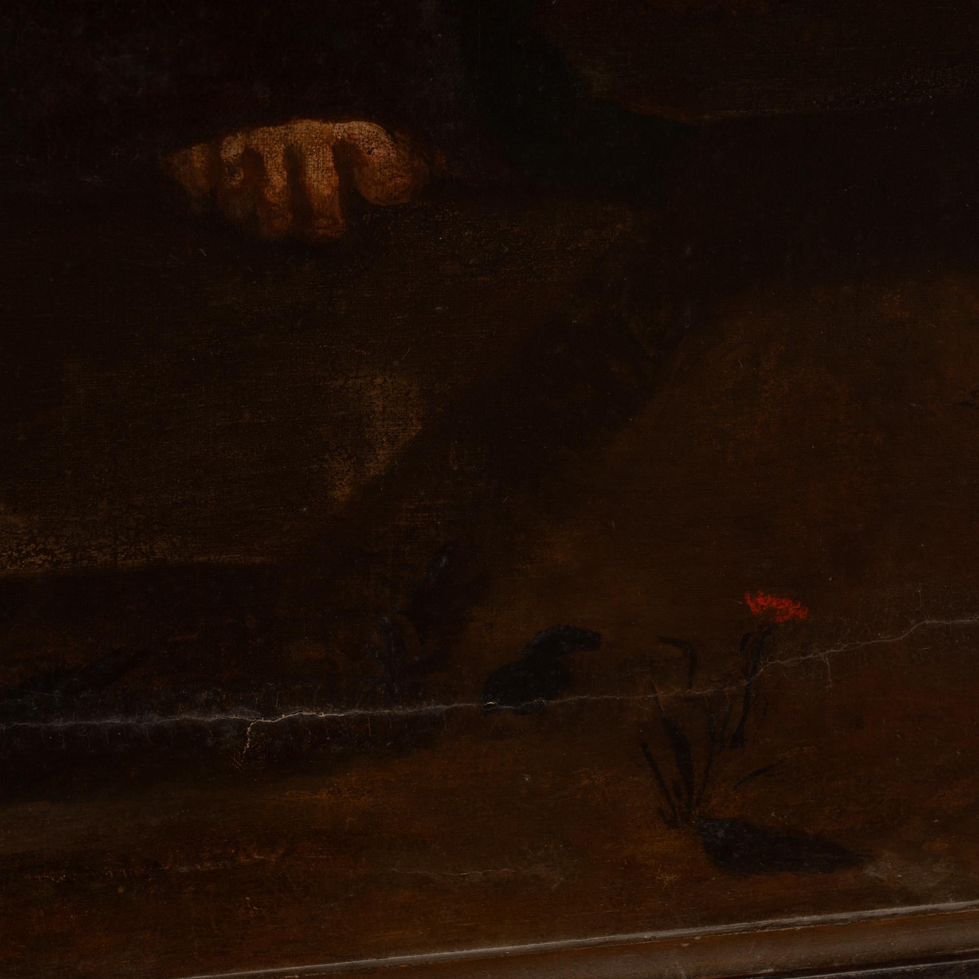 18th Century Oil on Canvas Painting of Christ & Woman at the Well, Portugal For Sale 7