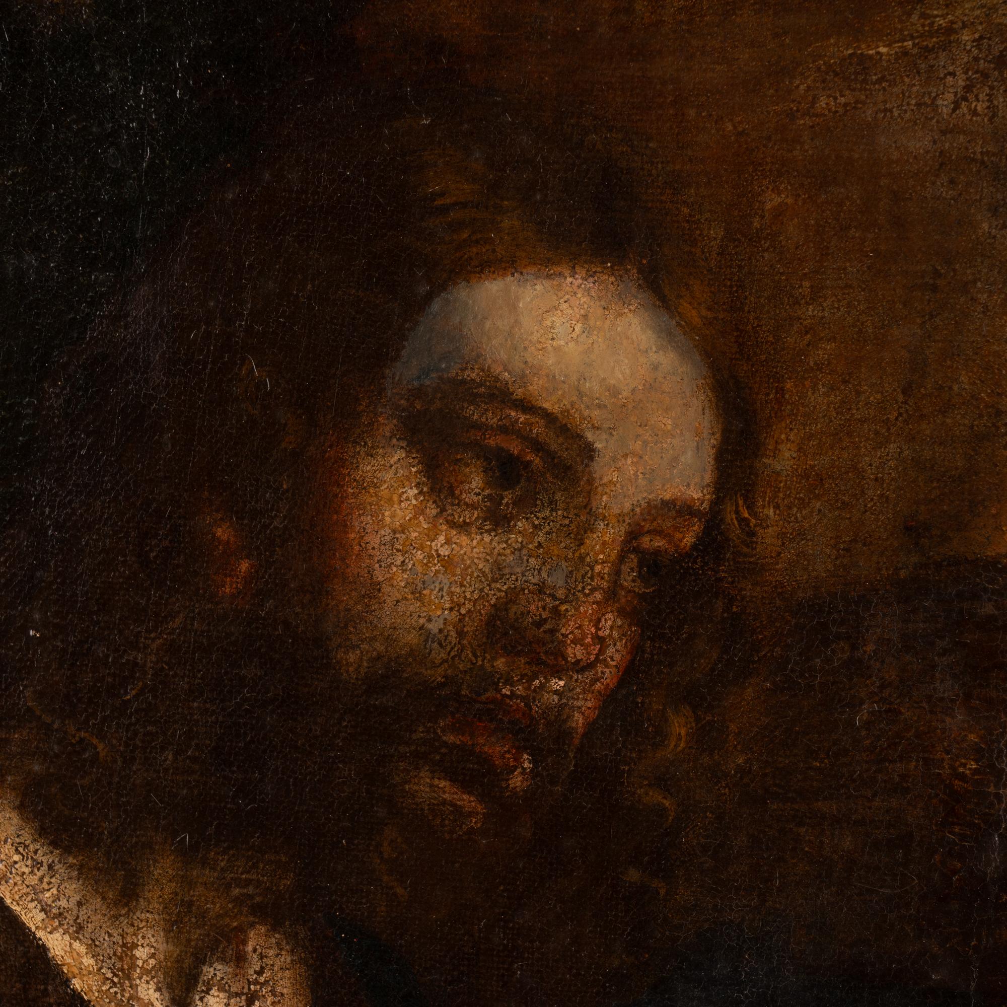 18th Century Oil on Canvas Painting of Christ & Woman at the Well, Portugal For Sale 2