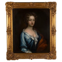 18th Century Oil on Canvas Portrait after Godfrey Kneller