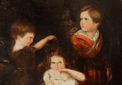 18th Century Oil on Canvas Portrait of Scottish Children
