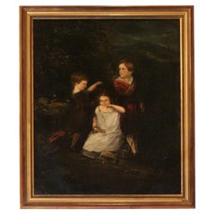 18th Century Oil on Canvas Portrait of Scottish Children