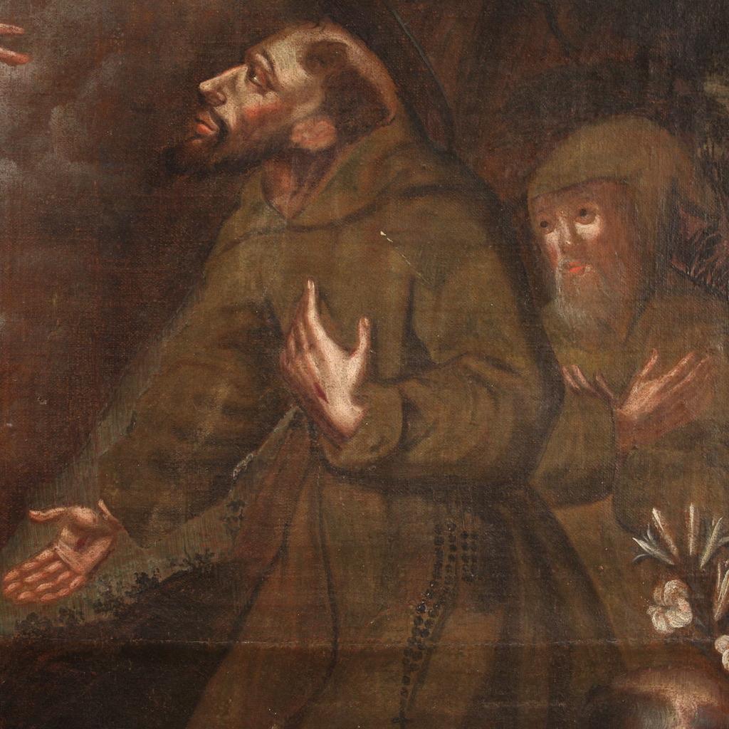 18th Century Oil on Canvas Spanish Antique Religious Painting, 1730 im Angebot 5