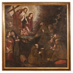 18th Century Oil on Canvas Spanish Antique Religious Painting, 1730